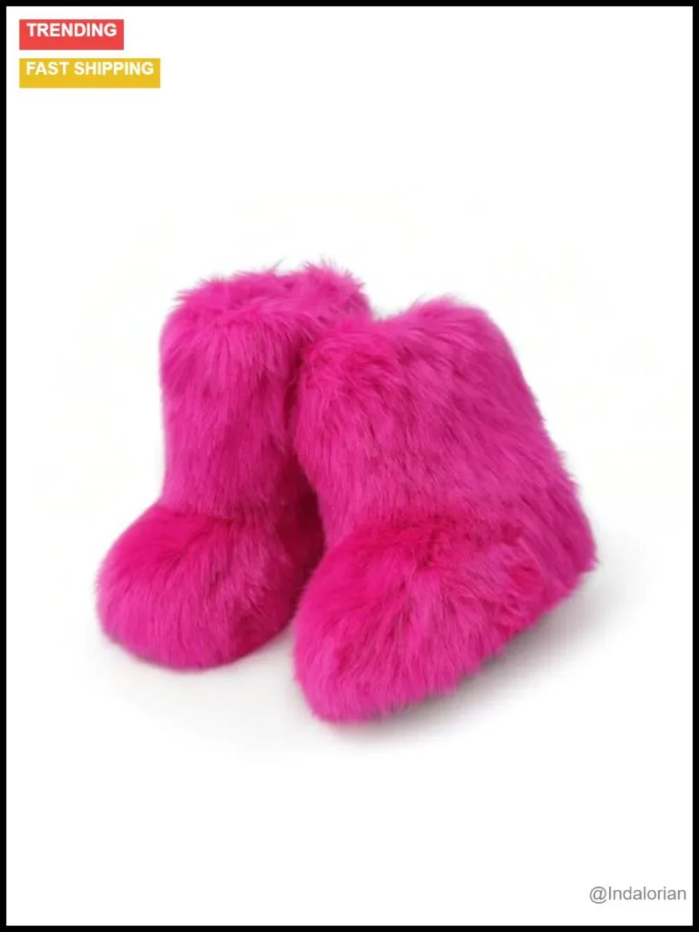 Faux Fur Platform Ankle Boots Winter Snow Fluffy Round Toe Y2k